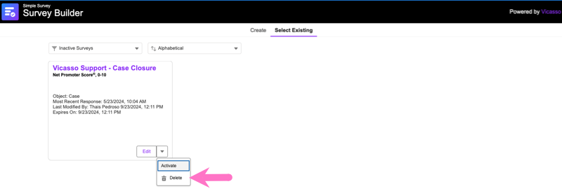 Delete Surveys