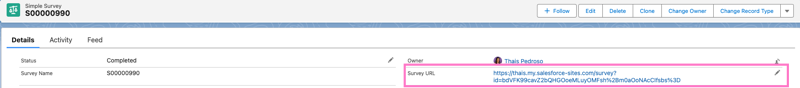 survey URL field